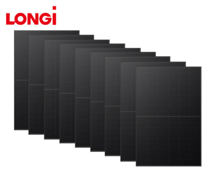 9 Pcs - LONGi Hi-MO LR5-54HTB Mono 440W Solar Panel Black Frame Half-Cell