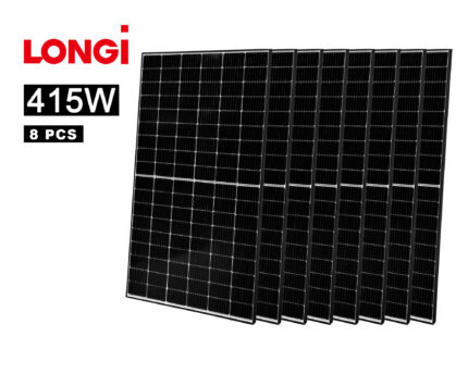 8 Pcs - LONGi Hi-MO 415W Solar Panel Black Frame Half-Cell Mono