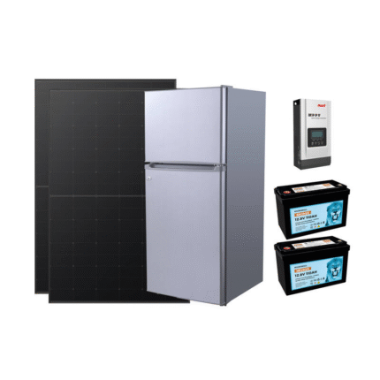 138L 12-24V DC Upright Dual-Door Solar-Powered Fridge Freezer Package 02