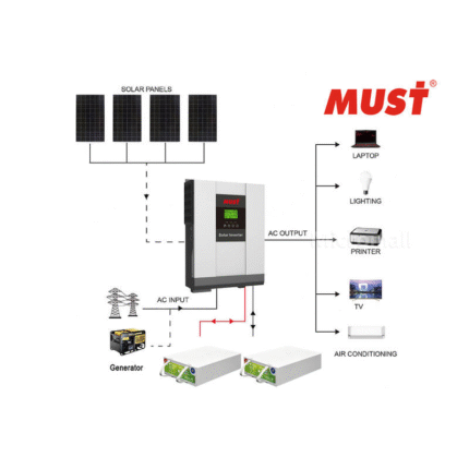 2025 Mustpower 10KWH 24V 3KW Off-Grid Solar Kit with Carbon Battery