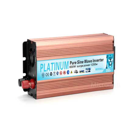 600W Pure Sine Wave Inverter 12V DC to 230V AC with USB & Overload Protection